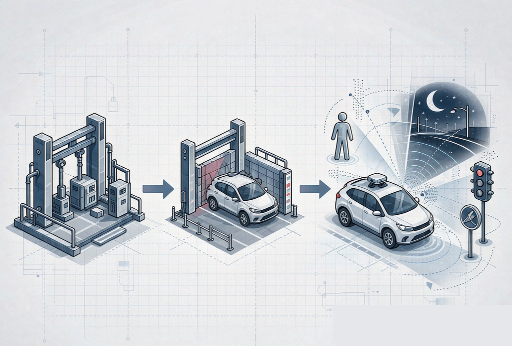 Euro NCAP test scenario evolution from passive safety to active perception